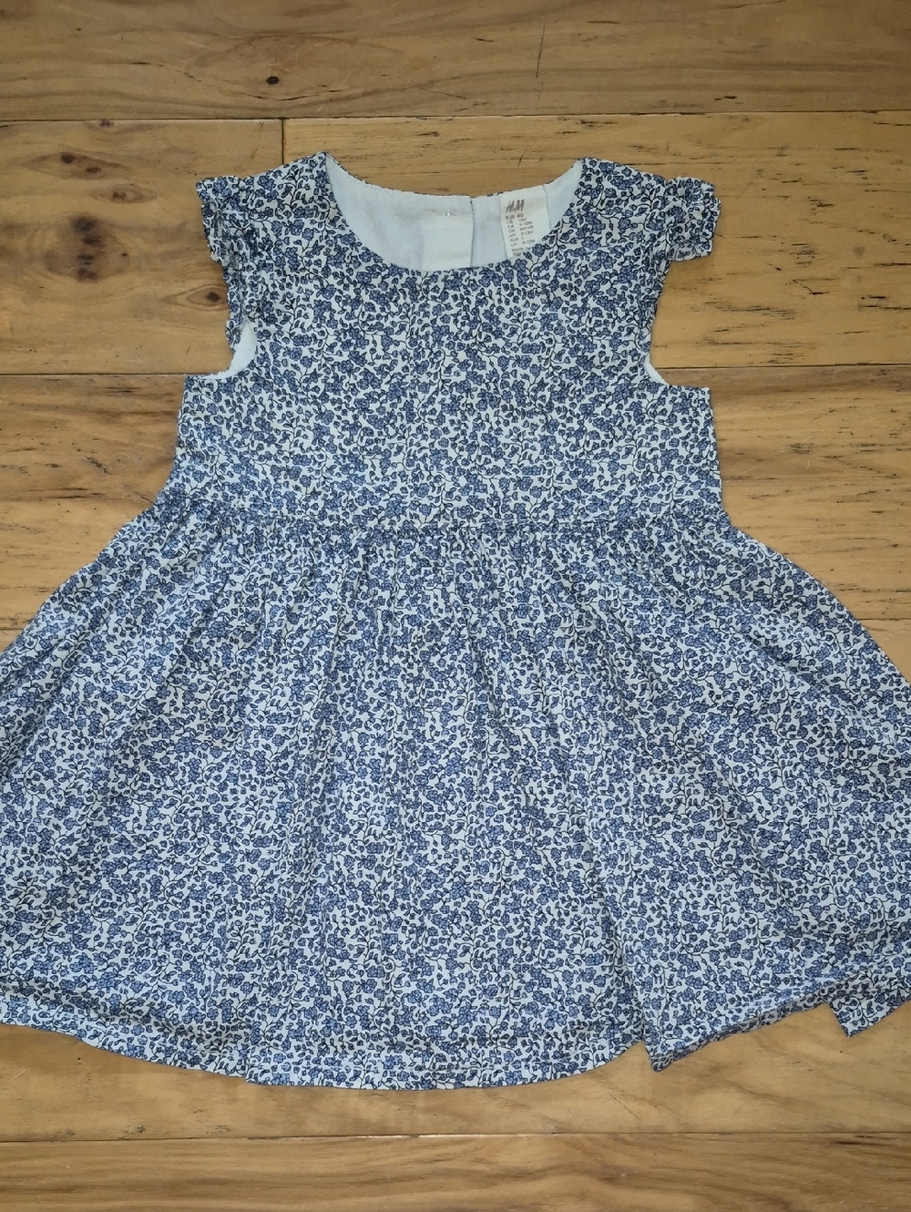 H&M Navy and White Floral Cotton Dress for Girls